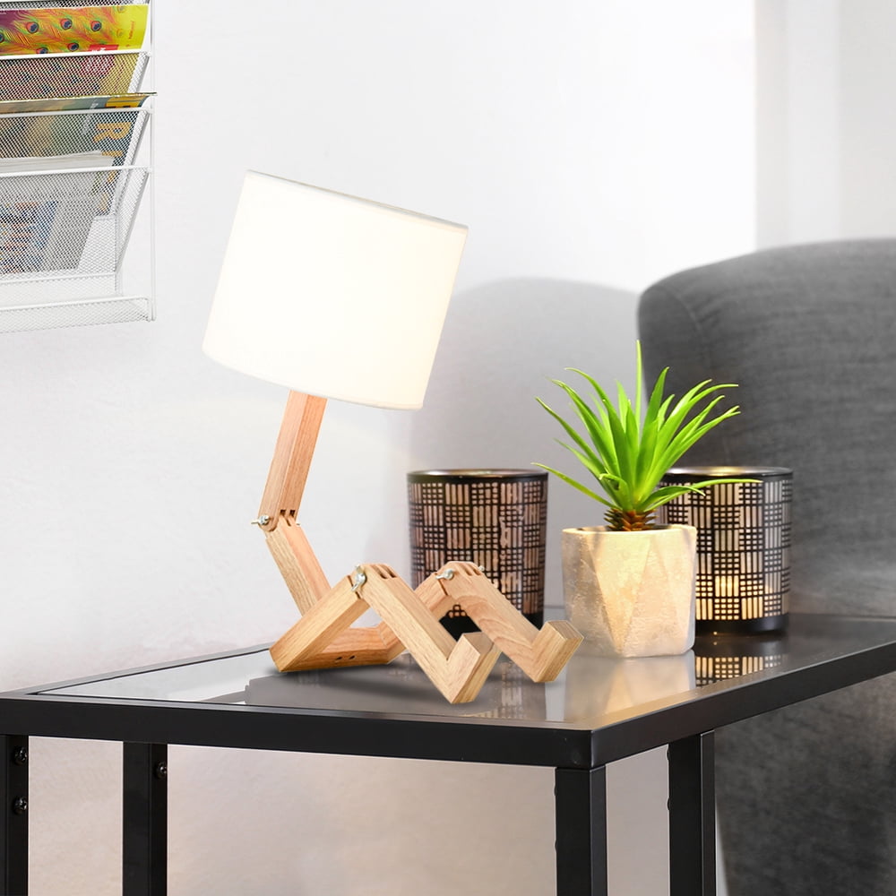 Elinkume Robot Desk Lamp Adjustable Bedlight, 17 inch Home Living Room Desk Lamp (Excluding Bulbs)