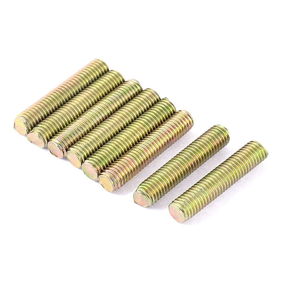 Unique Bargains 1.25mm Pitch M8 x 40mm Male Threaded Rod Bar Bronze Tone 8Pcs