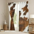 thumbnail image 3 of Castle Fairy Adults Female Men Farmhouse Cow Print Black Out Curtains,Brown White Curtains Pack of 2 (42x63 Each),Rustic Western Animal Cattle Bedroom Curtains,Microfiber Bedroom Decor, 3 of 6