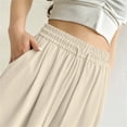 thumbnail image 4 of Mifsaly Women Pants Casual High Waist Wide Leg Palazzo Pants Lightweight Relaxed Fit Comfort Bottoms for Beach Lounge Work and Travel Beige,XL, 4 of 7