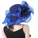 thumbnail image 2 of SAYOO Sombrero de mujer elegante tela de malla plegada con flores adornadas con cornisa ancha SAYOO  moda, 2 of 6