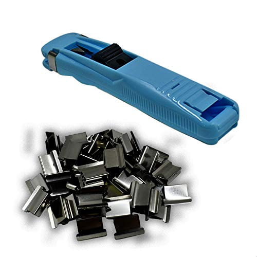 2in1 11.5cm Handheld Paper Fast Clam Clip Dispenser with 50 Stainless Steel Metal Refill Clips