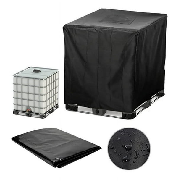 IBC Lona para depósito de Agua 1000 L Cubierta para depósito de Agua de Lluvia con Cremallera Resistente al Viento Anti-UV Resistente al desgarro