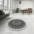 thumbnail image 3 of Ahgly Company Indoor Round Patterned Silver Gray Area Rugs, 7' Round, 3 of 6