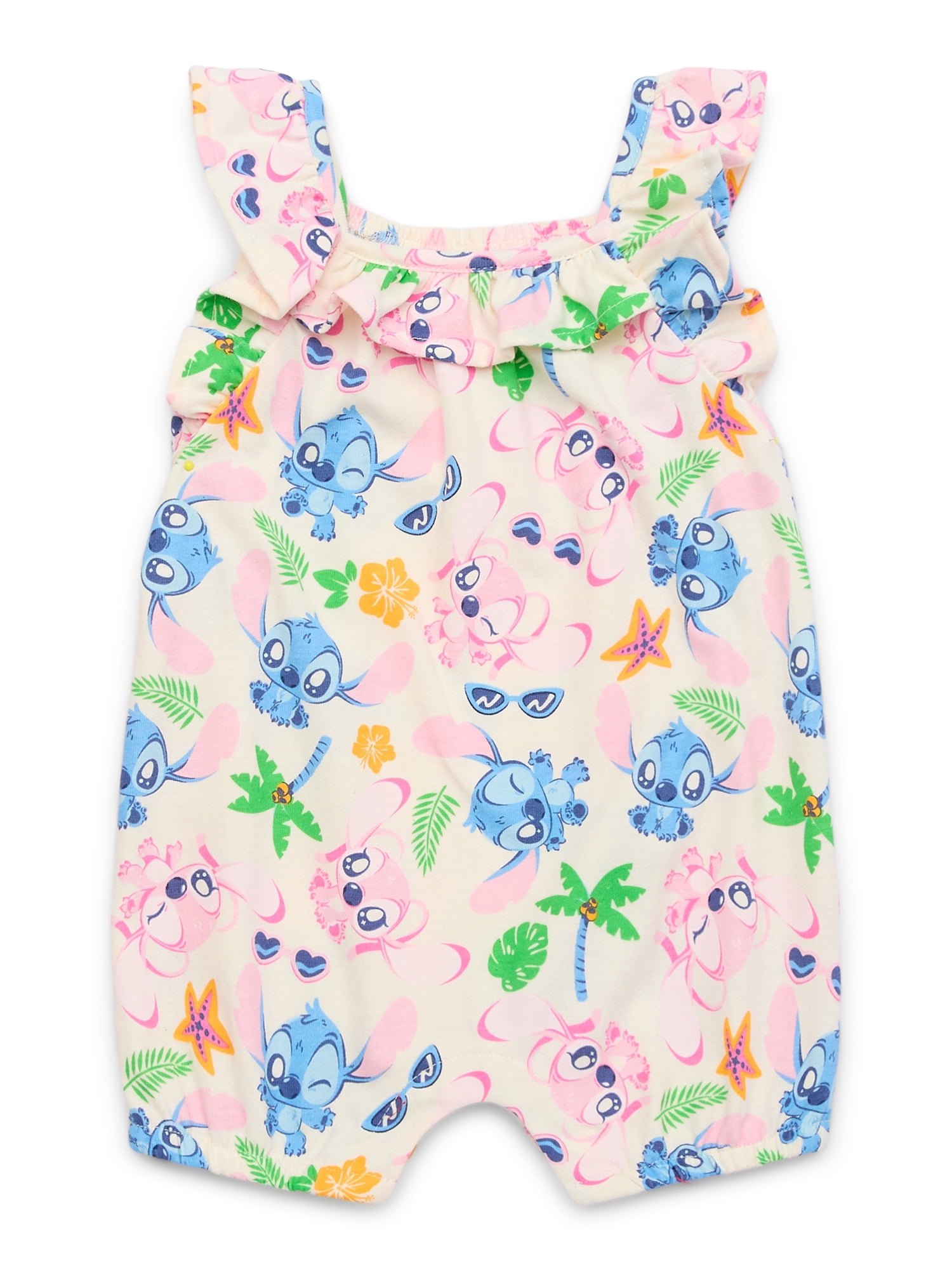 Stitch Baby Girls Romper Set, 2-Pack, Sizes 0-24 Months