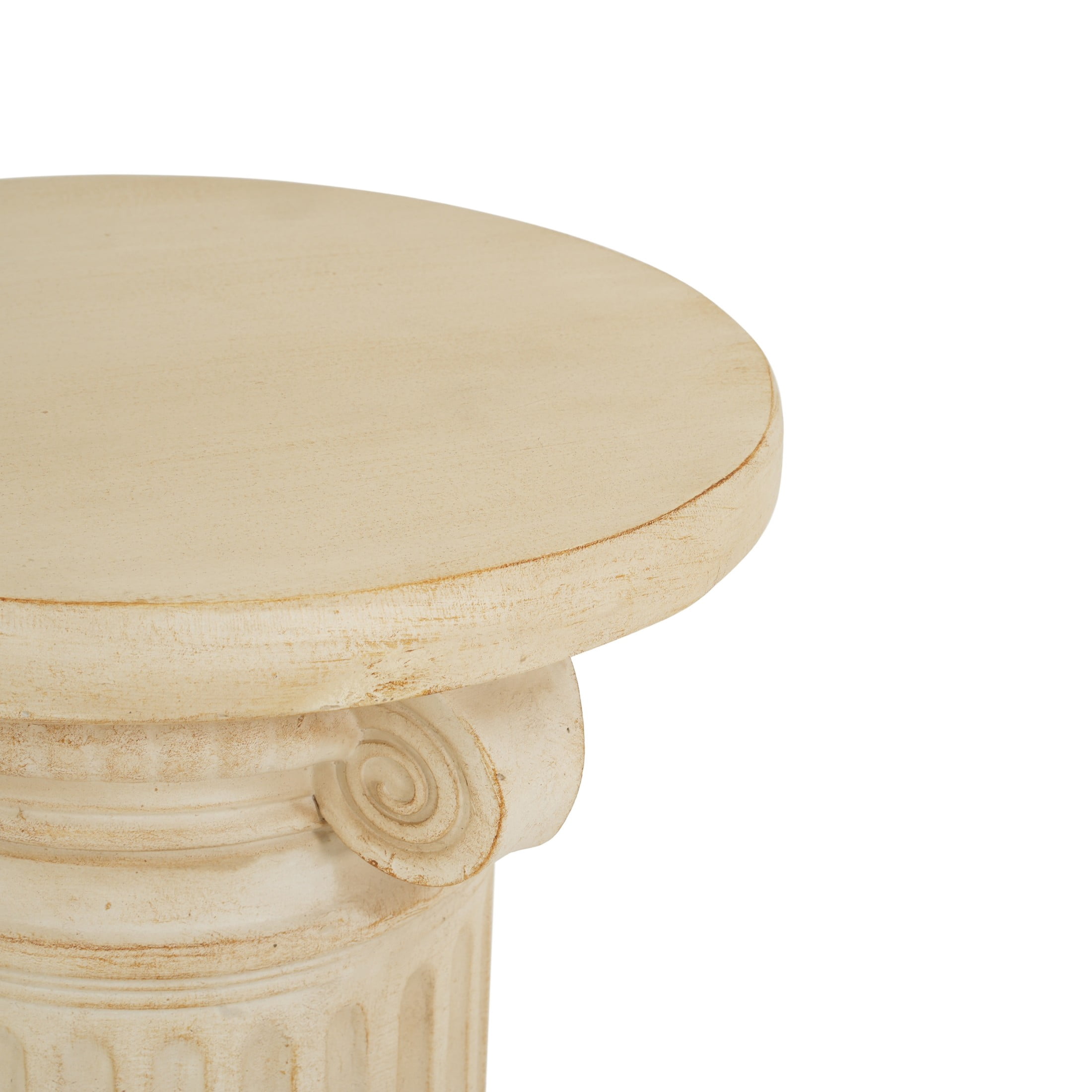 Christopher Knight Home 25.39"H Handcrafted MGO Pedestal Plant Stand for Indoor Outdoor, Travertine