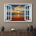 thumbnail image 2 of wall26 Canvas Print Wall Art Window View California Beach Sunset Sky Paradise Wilderness Nature Photography Realism Scenic Landscape Colorful Multicolor for Living Room, Bedroom, Office - 32"x48, 2 of 5