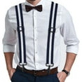 thumbnail image 7 of Buyless Fashion Heavy Duty 2 Pack Suspenders for Men - 48" Adjustable Straps 1 1/2" - X Back with Strong Hooks - 5146-2-Navy-White, 7 of 7