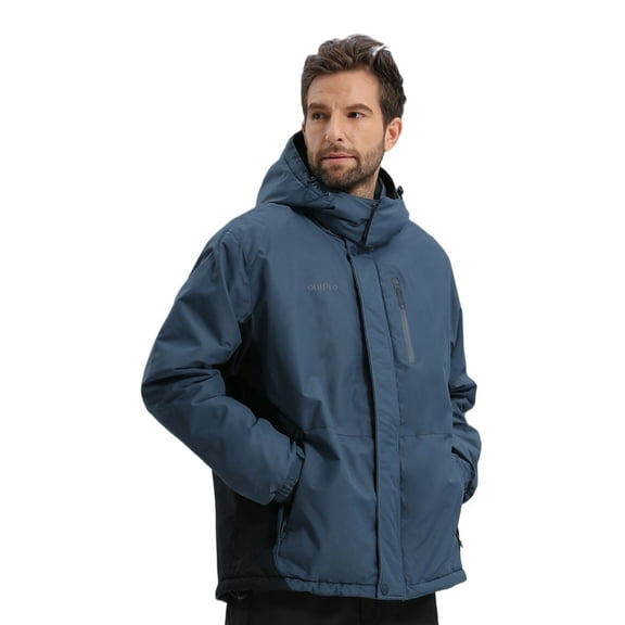 OutPro Mens Athletic Jackets Waterproof Outerwear Coats Windproof Ski Jacket Winter Parka Blue