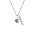 thumbnail image 2 of Delight Jewelry Silvertone Good Dog with Black Paw Spinners Silvertone Fearless Bar Charm Necklace, 23", 2 of 4