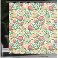 thumbnail image 4 of Ambesonne Floral Shower Curtain, Ornamental Flower Blossoms, 69"Wx84"L, Ivory and Multicolor, 4 of 5