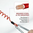 thumbnail image 4 of Uxcell Breakaway Trailer Cable, Trailer Brake Away Cable Safety Straps Stainless Steel Coiled Wires Red 5 ft x 0.59", 4 of 7