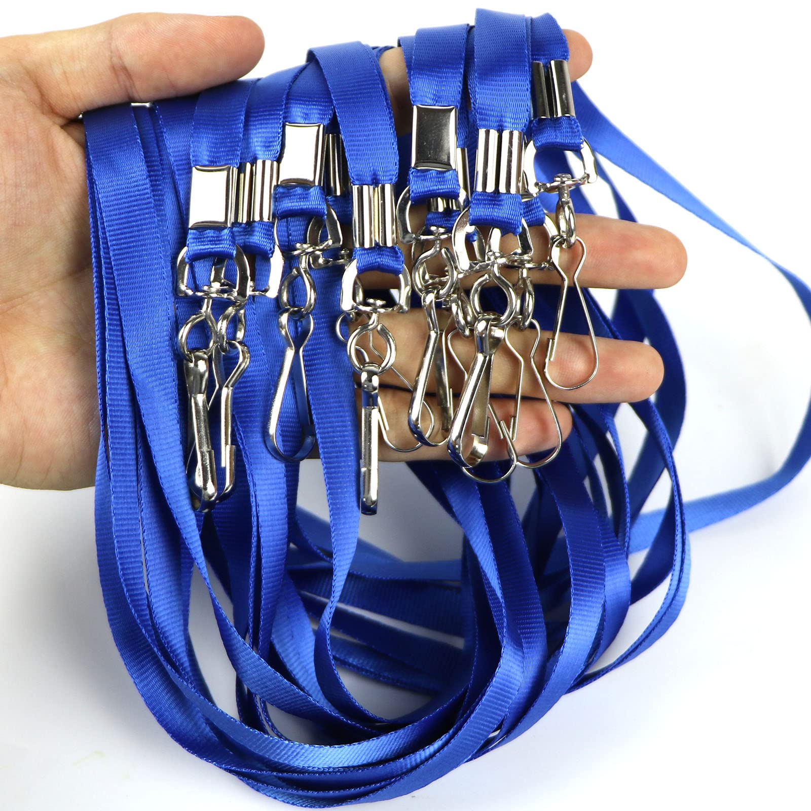 Blue Lanyards 100 Lanyard For Id Badges Flat With Badge Clip J-hook