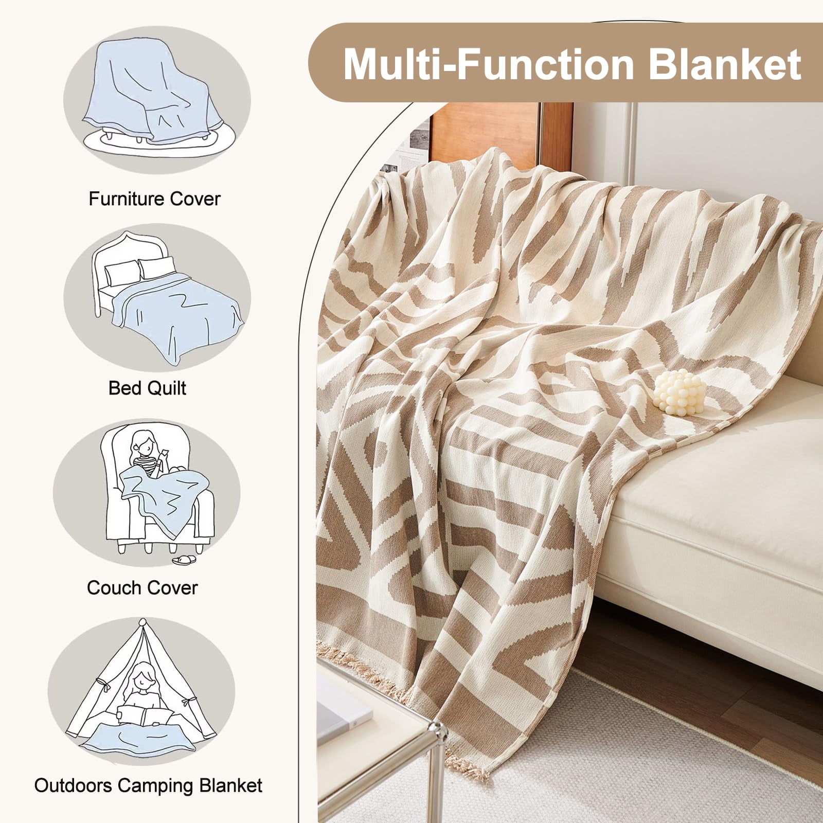 SANMADROLA Boho Sofa Cover Dog Couch Cover for Sectional Sofa Set Reversible Couch Protector for 3 Cushion Couch L Shape Sofa Covers Chenille Throw Couch CoverDog Cat Kids Sofa Cover -71" X 134"