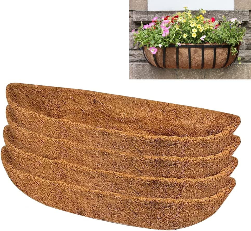 4pcs Trough Planter Basket Liners Coco Liner, Casewin Thick Coconut