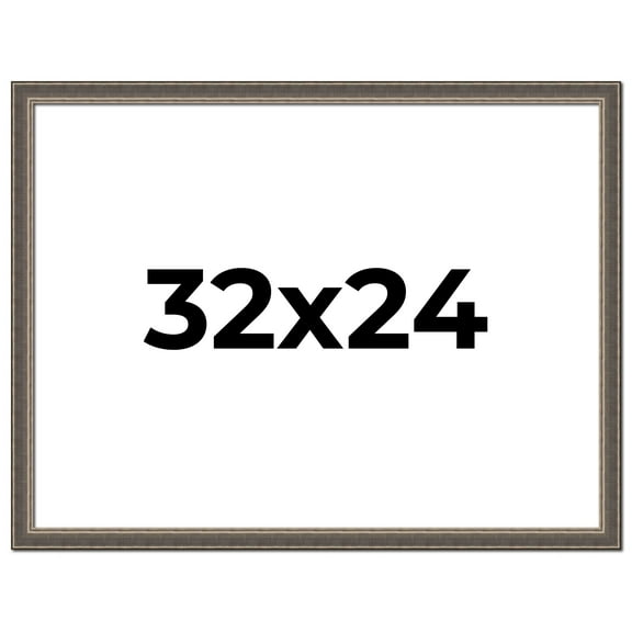 32x24 Frame Silver Real Wood Picture Frame Width 1.25 Inches | Interior Frame Depth 0.5 Inches |