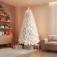 thumbnail image 4 of Alupssuc 6.5ft Pre-Lit Premium Artificial Hinged Classic Christmas Tree w/ Warm White Lights, Perfect Choice for Xmas Decoration, White, 4 of 6