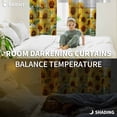 thumbnail image 3 of Sunflower Blackout Curtains for Bedroom, Yellow Summer Botanical Farmhouse Floral Wooden Thermal Insulated Kitchen Drapes with Grommets, Light Blocking Window Treatment, 2 Panels 52" x 63", 3 of 7