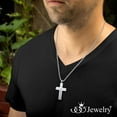 thumbnail image 5 of 555Jewelry Stainless Steel Cross Necklace for Men, Cross Necklace for Women, Box Link Chain, Cross Pendant for Men, Womens Cross Necklaces, Cross Necklaces for Men, 18 Inch, Silver, 5 of 8