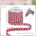 thumbnail image 2 of 20 Yards Heart Embroidered Jacquard Ribbon 3/8 inch Wide Red Heart Woven Ribbon Hearts Woven Fabric Trim with Plastic Empty Spool for Gift Wrapping Garment Sewing Accessories, 2 of 5