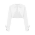 thumbnail image 3 of Alvivi Kids Flower Girl Dress Coat Long Sleeve Bolero Cardigan Lace-up Wedding Party Outerwear Tops White 12, 3 of 6
