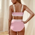thumbnail image 7 of Efsteb Womens High Waisted Bikini Bottoms Women's High Waisted Bikini Sets Sporty Two Piece Swimsuits Color Block Cheeky High Cut Bathing Suits (Pink,XL), 7 of 7