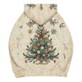 thumbnail image 5 of Women's Fashion Casual Hooded Loose Printed Long Sleeve Sweatshirt with Christmas Tree Print, Great for Holiday Outfits and Casual Look, Festive and Soft,Beige,L, 5 of 5