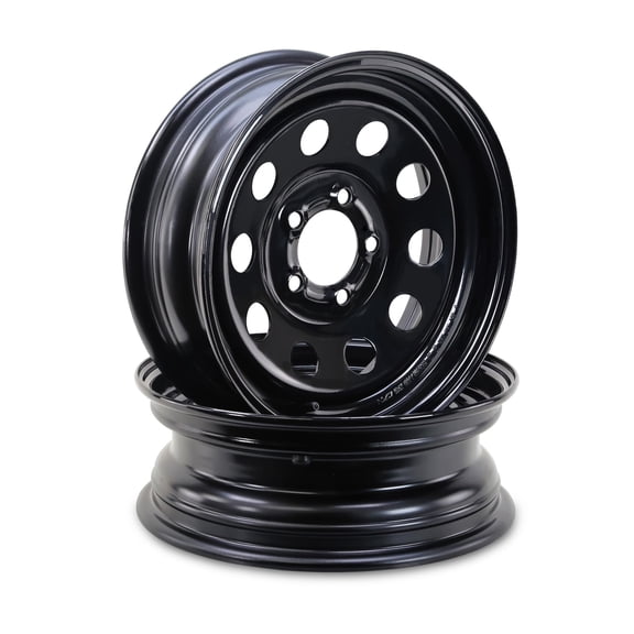 LIBRA 15 x 5 Trailer Wheels 5 Lug on 5" Bolt Pattern Black Mod, Set 2-17027