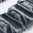 thumbnail image 5 of Men Stacked Jeans Distressed Destroyed Straight Denim Pants Fitted Solid Ripped Jeans Harajuku Cargo Trousers Mens Straight Leg Jeans Ripped Jeans for Men, XXXL&Light Blue, 5 of 7