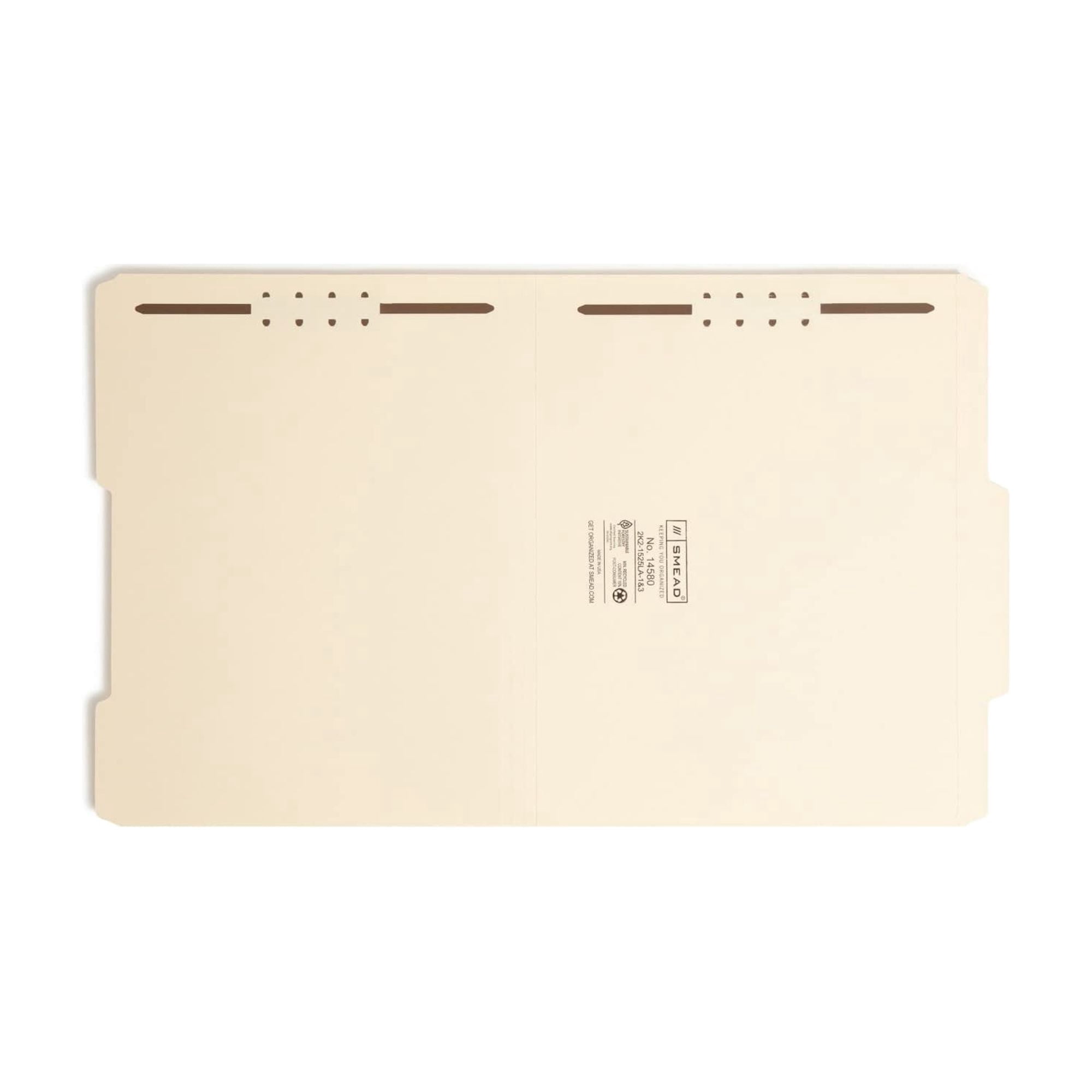 SMEAD FASTENER FILE FOLDER, 2 FASTENERS, REINFORCED 14580 - MANILA