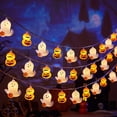 thumbnail image 5 of Ghost & Double Pumpkin String Lights, Warm White LED Decorative Light Strings, Battery Operated Waterproof Lights, Cute Halloween Ambient Lighting for Outdoor Party Home Yard Decor (59in 10 Lights), 5 of 6
