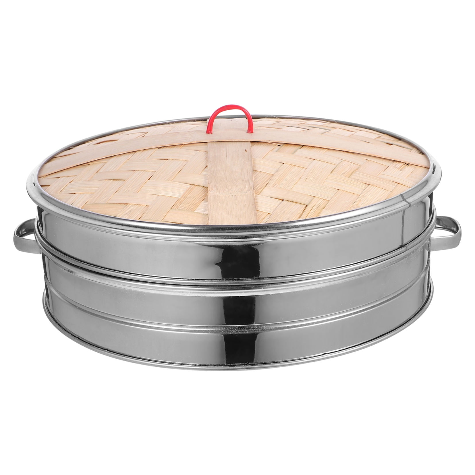 CRILSTYLEO Stainless Steel Bamboo Steamer Basket with Lid for 1Set
