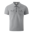 thumbnail image 3 of RMGVDSD Mens Golf Polo Shirts Short Sleeve Shirt With Pockets Classic Knit Tops For Everyday Wear Breathable Casual Polo Shirt Summer Golf Shirts Pullover Basic Tees, 3 of 4