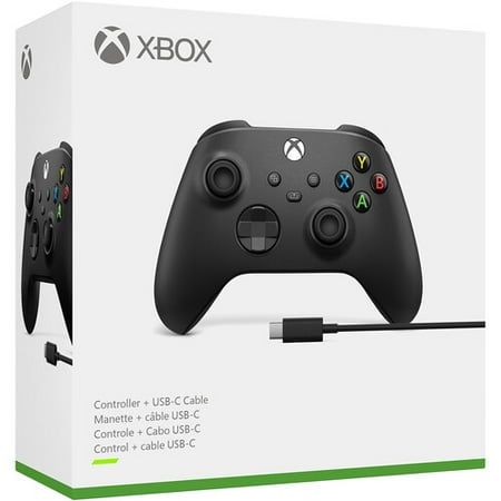 Microsoft - Xbox Wireless Controller for Windows Devices, Xbox Series X, Xbox Series S, Xbox One + USB-C Cable - Carbon Black