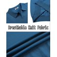 thumbnail image 5 of COOFANDY Polo Shirts for Men Casual V Neck Ribbed Textured Knit Polo Top Summer Golf Polo Shirt, 5 of 6