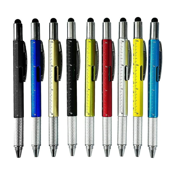 CASAFUN Gift Pen for Men 6 in 1 Multitool Tech Tool Pen Screwdriver Pen with Ruler, Levelgauge, Ballpoint Pen, Pen Refills