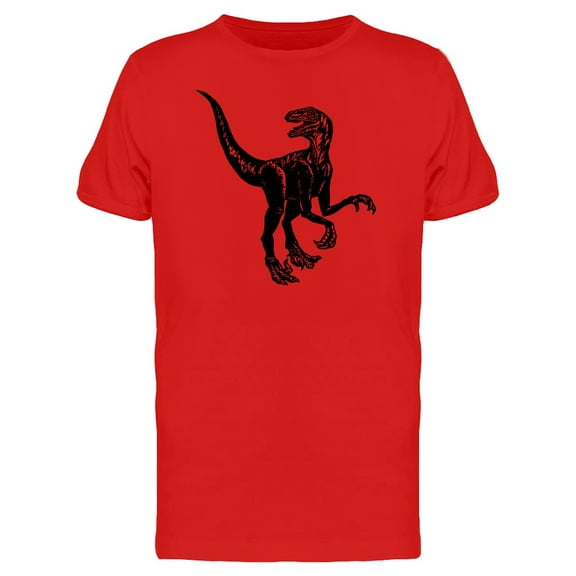 Velociraptor Black Sketch T-Shirt Men -Image by Shutterstock, Male Small