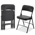 thumbnail image 4 of Set of 4 Metal Folding Steel Chairs Foldable for Office Meeting Party Patio Black, 4 of 6