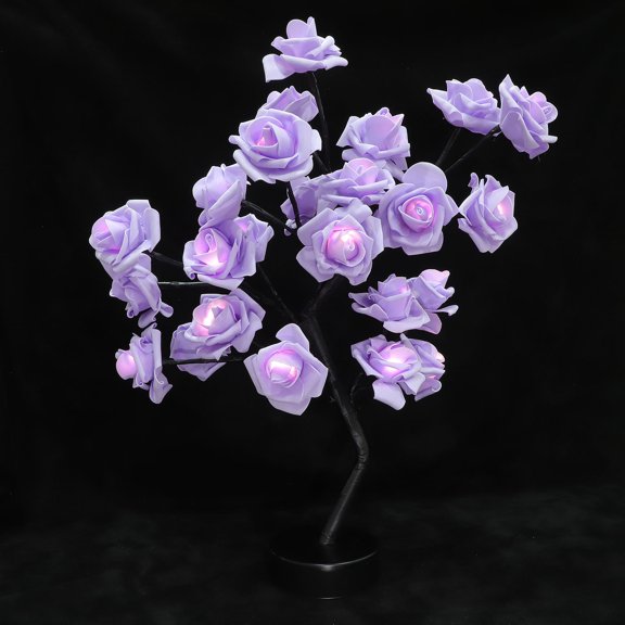 Rose Tree Lamp Flower Table Lamp for Mother’s Day Christmas Valentine’s Day Wedding Decor Lighted Tabletop (No Battery)