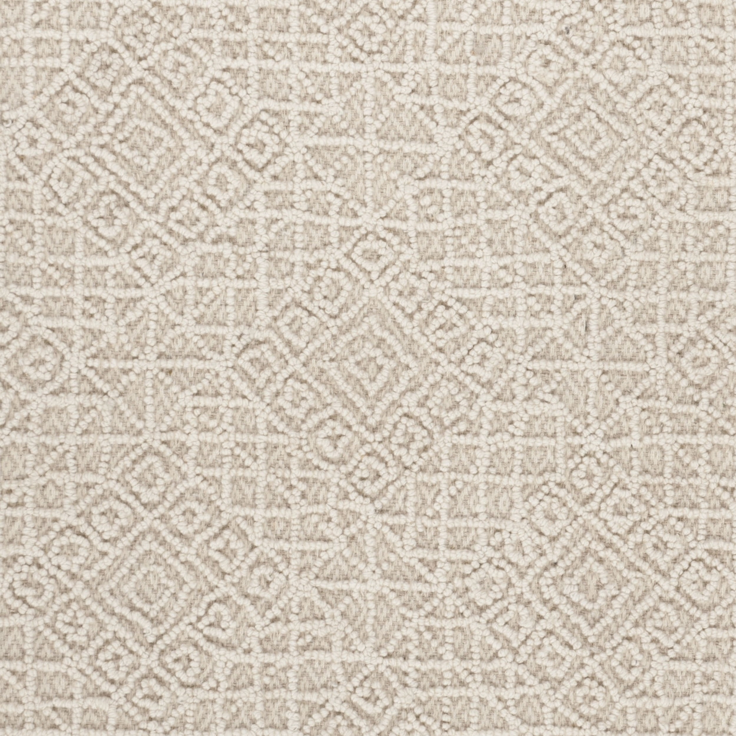 SAFAVIEH Trace Fionntan Geometric Wool Area Rug, Light Beige, 6' x 6' Square