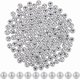 thumbnail image 1 of 1 caja de 500 cuentas espaciadoras plateadas de 8 mm, cuentas de plástico plateadas galvanizadas, espaciadoras brillantes, bolas sueltas, espaciadores lisos, 1 of 5