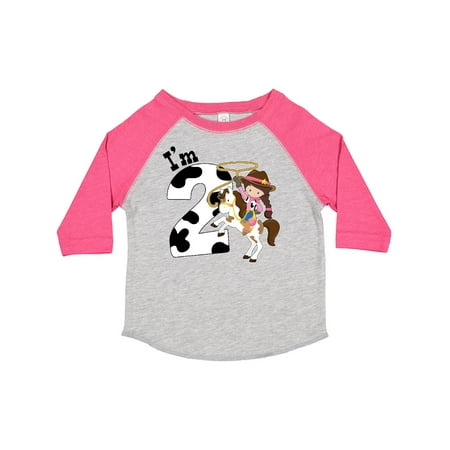 

Inktastic I m Two-cowgirl Riding Horse Birthday Gift Toddler Toddler Girl T-Shirt