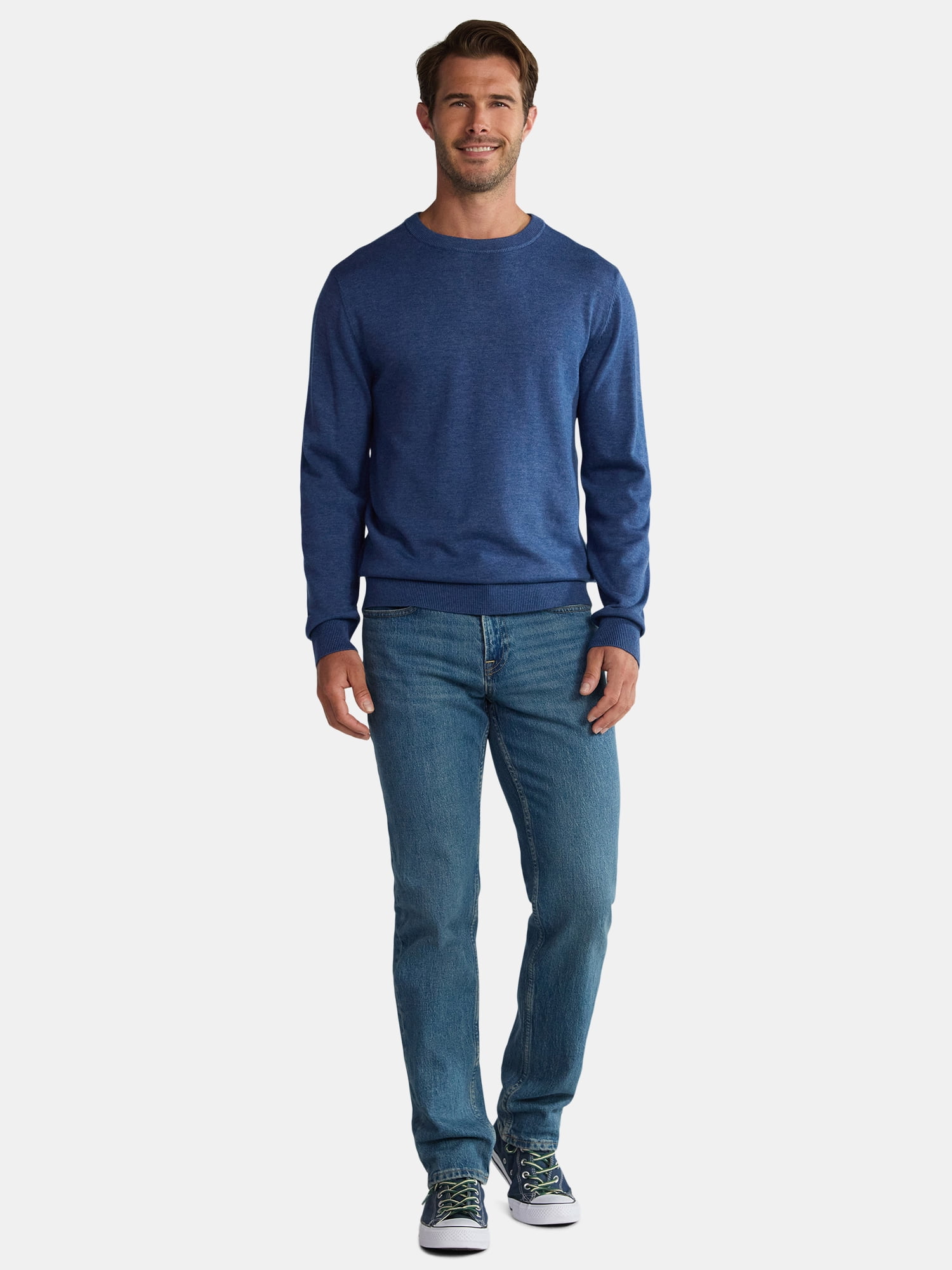 George Men's & Big Men's Relaxed Fit Lightweight Crewneck Sweater, Sizes XS-3XL