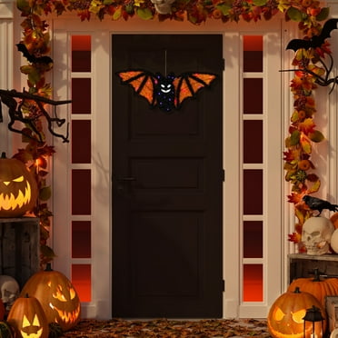 Northlight Lighted Bat Halloween Decoration - 25" - Black and Orange - Purple LED Lights