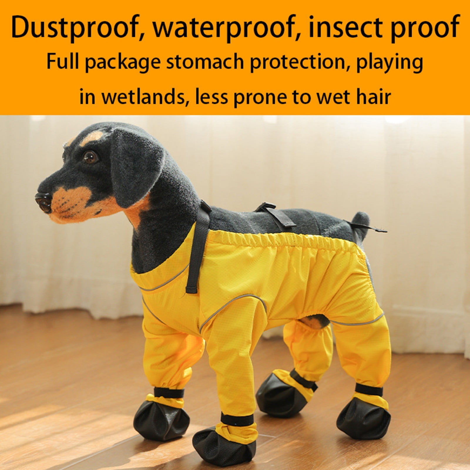 Pet Pants Dog Outdoor Shoe Cover Drop Pet Shoes Dog Proof Pants Dog Walking  Artifact Pet Clothing Pet Imitation Pants (Yellow) Pet Clothes for Small