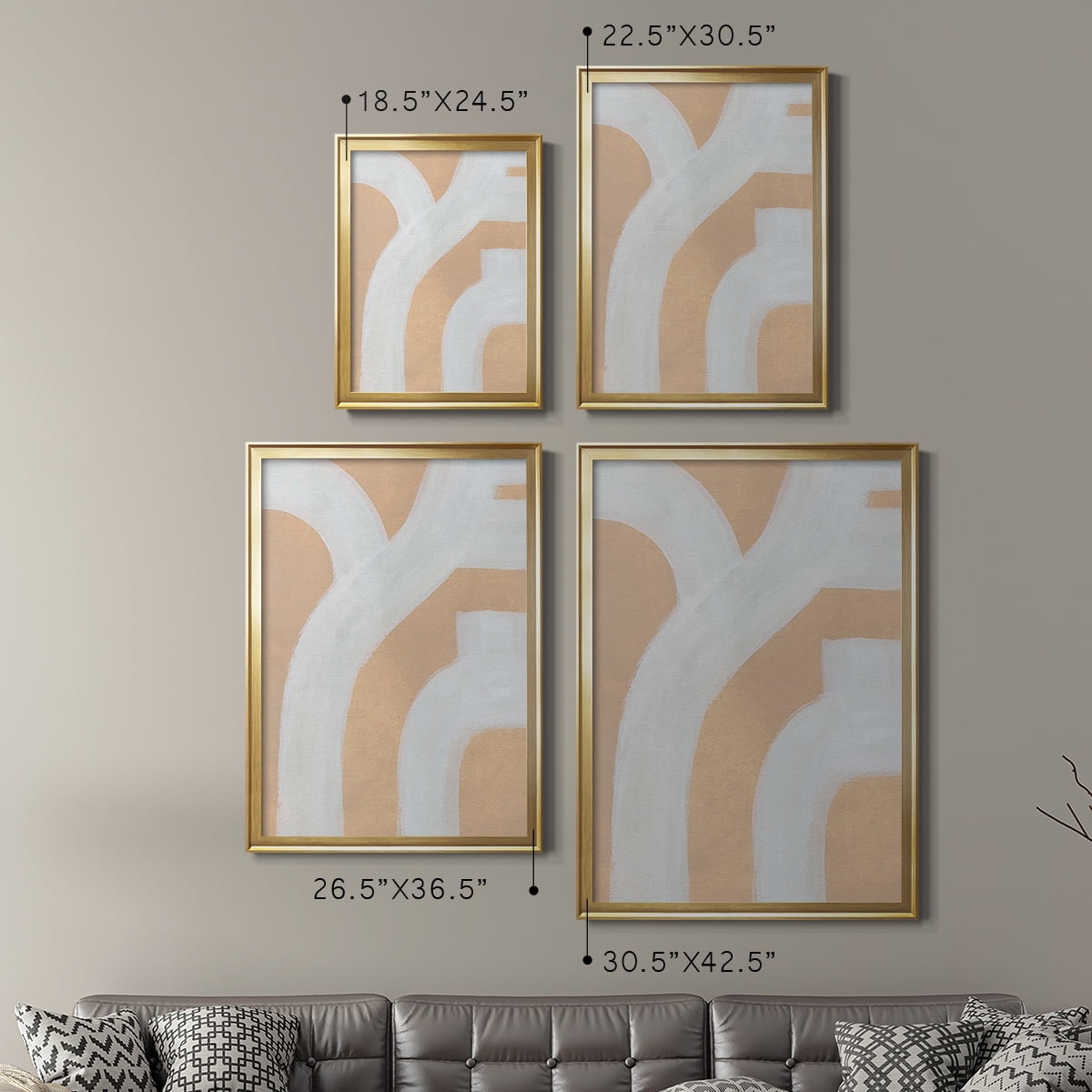 Neutral Winding Paths I Premium Framed Print, in Gold, Black, or Silver - Ready to Hang
