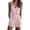 Pink, variant on Womens Spaghetti Strap V Neck Romper Casual Summer Jumpsuit With Pockets Loose Fitted Breathable For Beach Vacation And Daily Wear