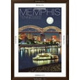 thumbnail image 5 of Art.com Memphis, Tennessee - Memphis Skyline at Night Art Print by Lantern Press, Brown Frame Wall Art, 32" x 44", 5 of 5