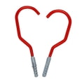 thumbnail image 3 of Ganchos para bicicletas, perchas de almacenamiento con tornillos para cobertizo, garaje, jardín, con revestimiento de plástico para montaje en pared o techo, color rojo, paquete de 18, 3 of 8