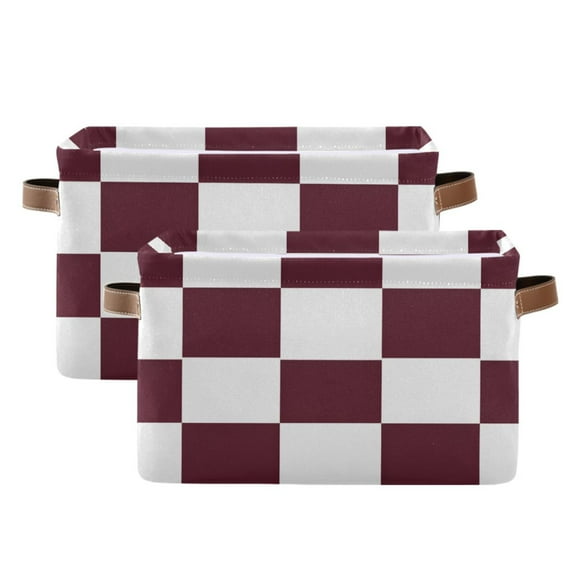 Ryvnso Checkered Plaid-a9 Storage Basket Large Bin Foldable Boxes Toys Organizer 14.2x10.2x8.3in 2 PCs